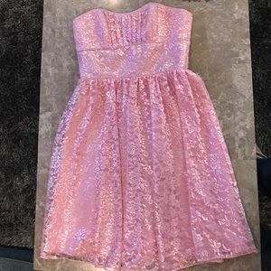 🌞Disney Alfred Angelo Pink Lacey party dress.
