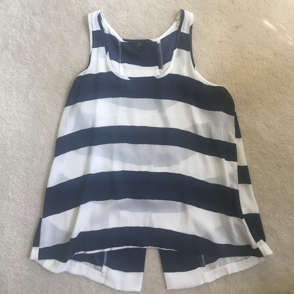 Urban Outfitters Navy and White Stripe Top