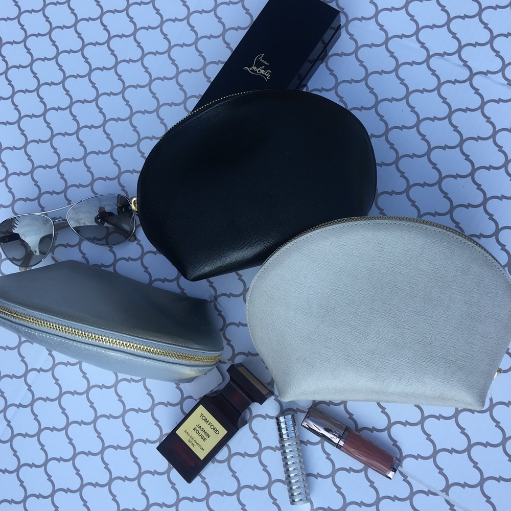 🆕 Saffiano leather cosmetic dome bag