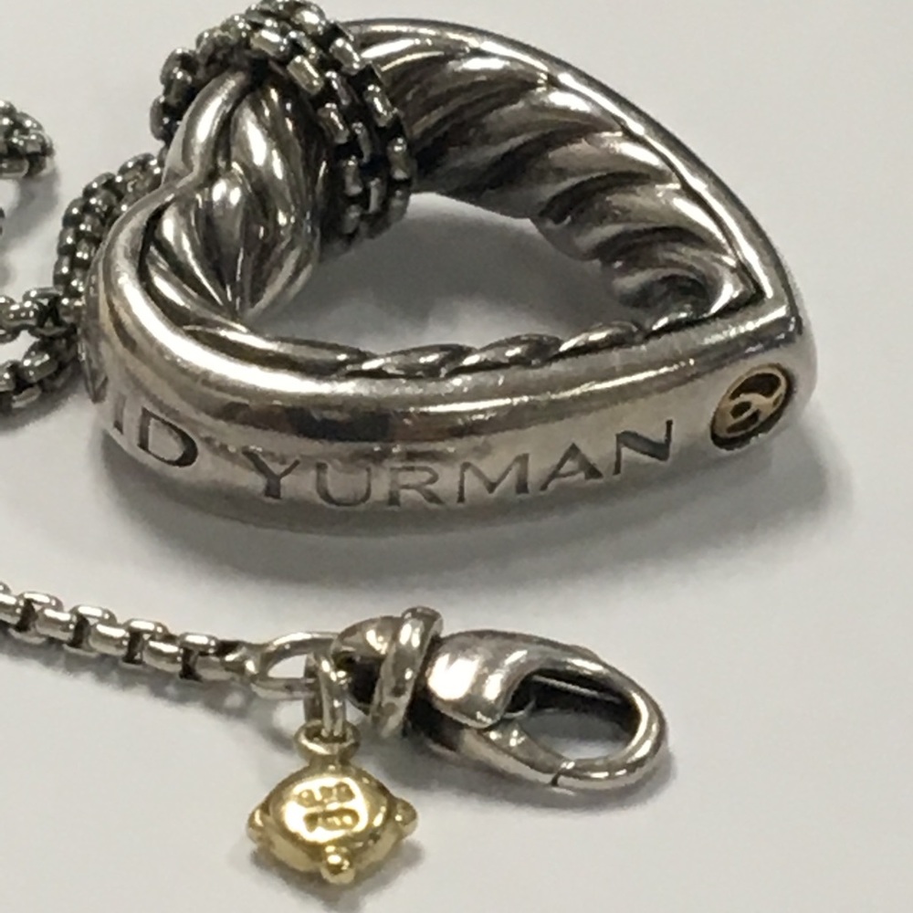 Auth 20in David Yurman heart neck w/14kt