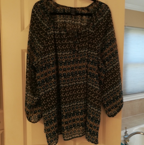 Faded Glory Tops - NWoT semi-sheer 3/4 sleeve blouse sz 3x
