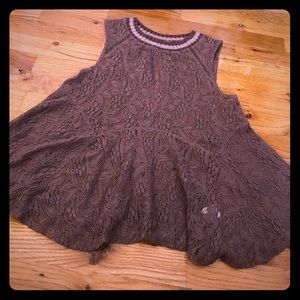 Free People soft lace peplum swing top