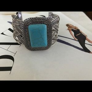 Tibetan Silver & Turquoise Cuff Bracelet