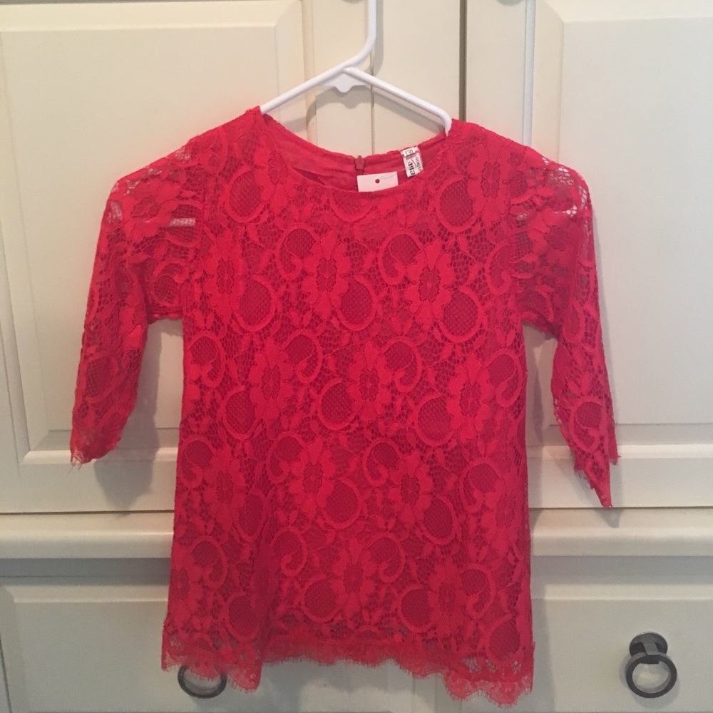Girl's red lace mini dress