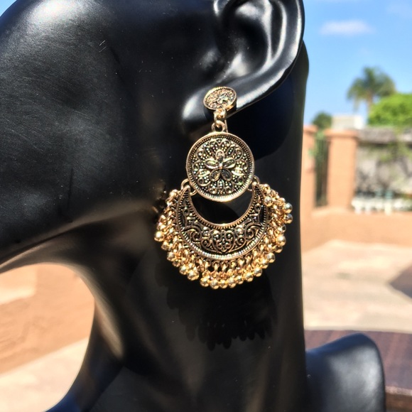 Mythic Antique Silver Carved Moon Tibetan Boho NWT - Picture 6 of 7