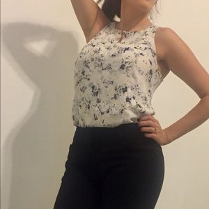 White blue soft work attire business top