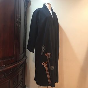 Match Point Long Cardigan Jacket Giraffe trench