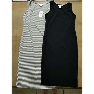 Motherhood maternity ribbed tank dress bundle