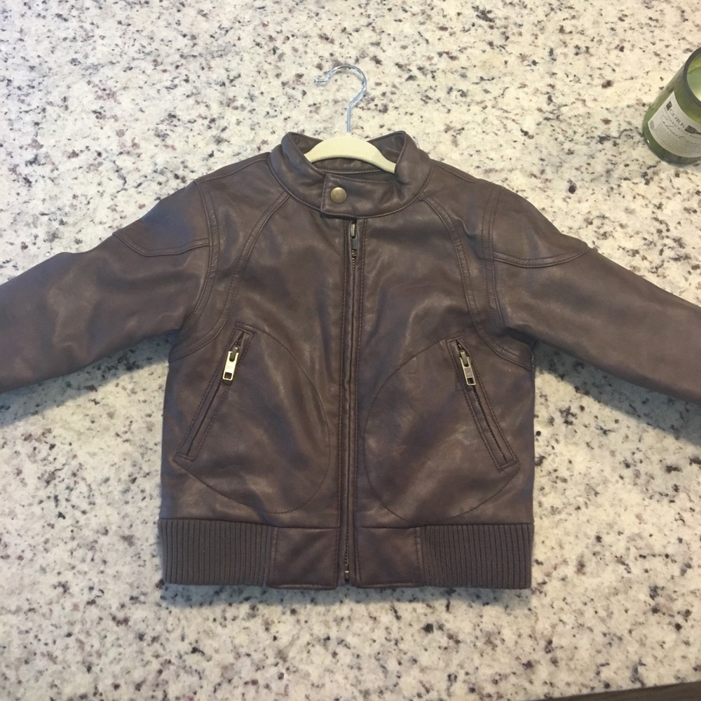 BabyGap Leather Bomber Jacket