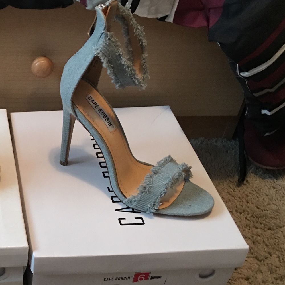 Light blue denim sandal heel size 6 Brand New - Picture 1 of 1