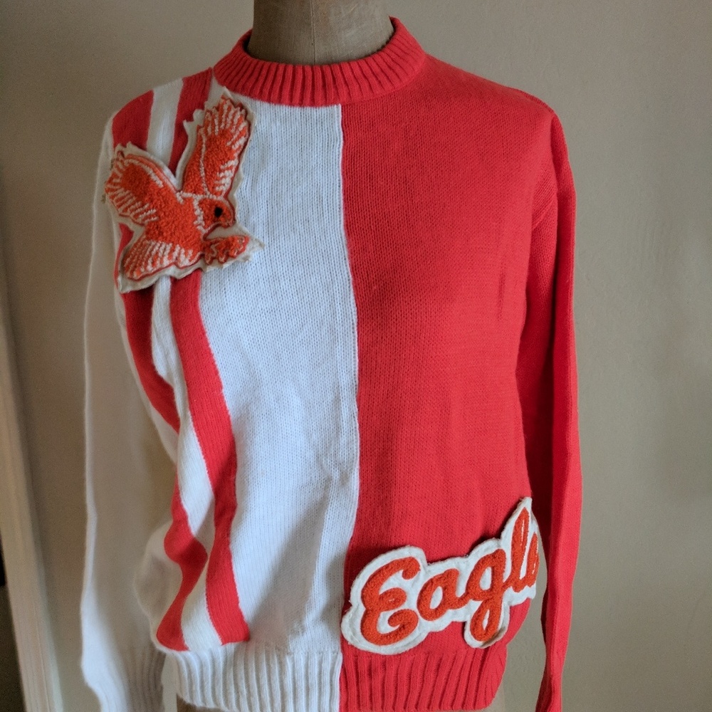 Adorable Vintage Eagles Patch Hs Pullover Sweater - image 1
