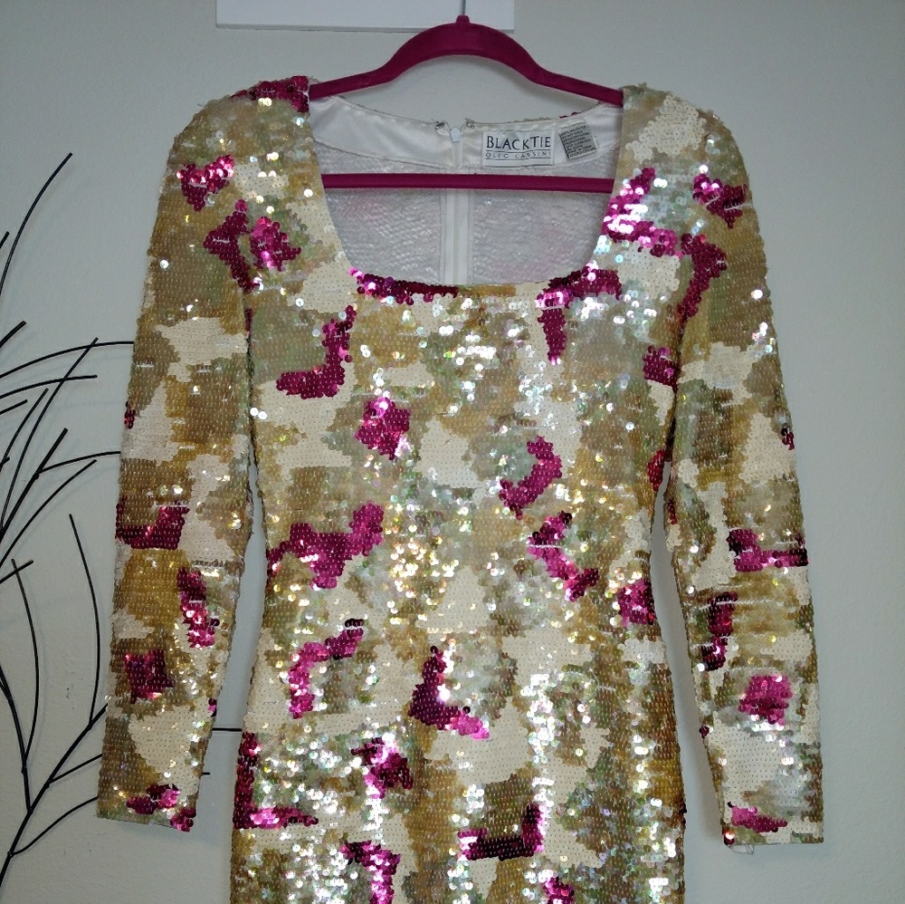 Oleg Cassini Black Tie Dress