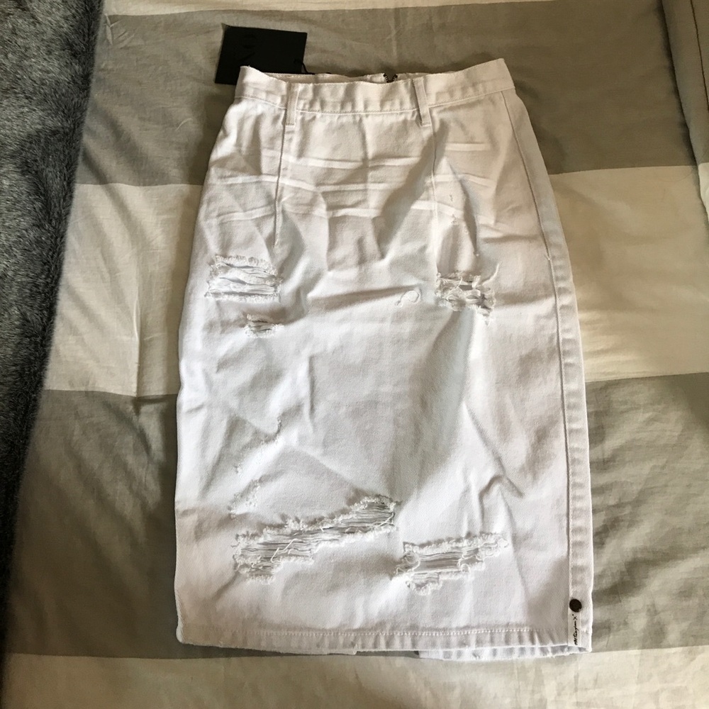 White Denim Skirt