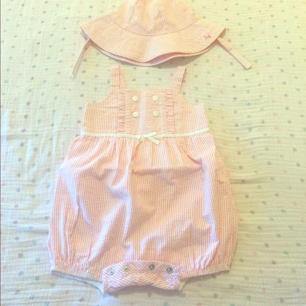Janie and Jack summer outfit with matching hat