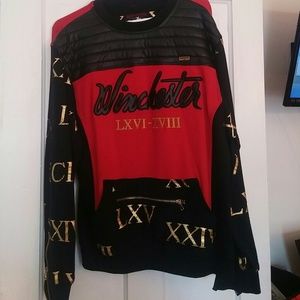 Red and black/ gold  long sleeve