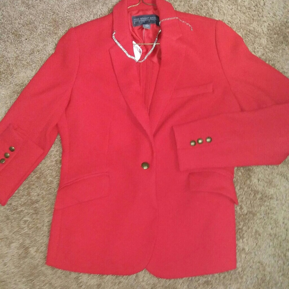 Red long sleeve blazer