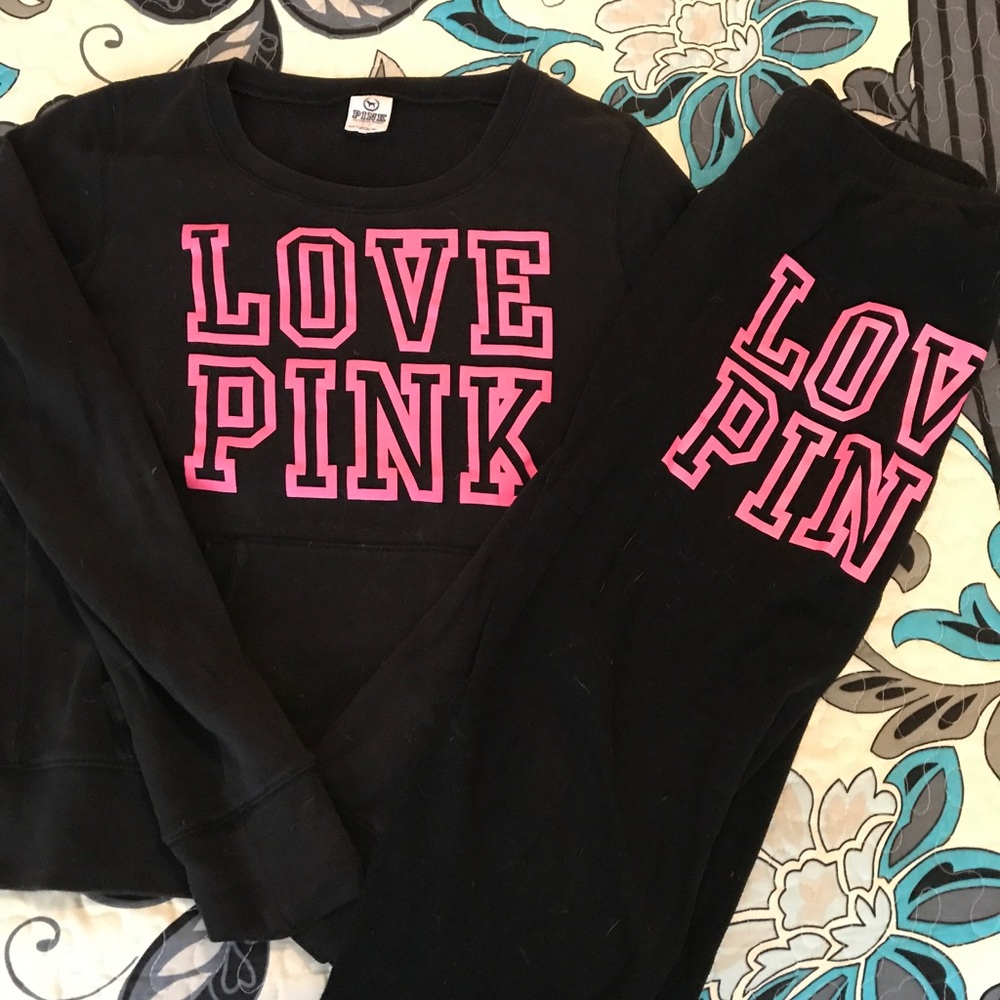 Victoria's Secret Pink black and pink outfit