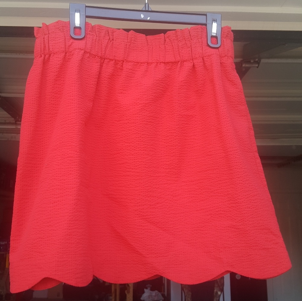 Lauren James scalloped skirt red.