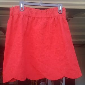 Lauren James scalloped skirt red.