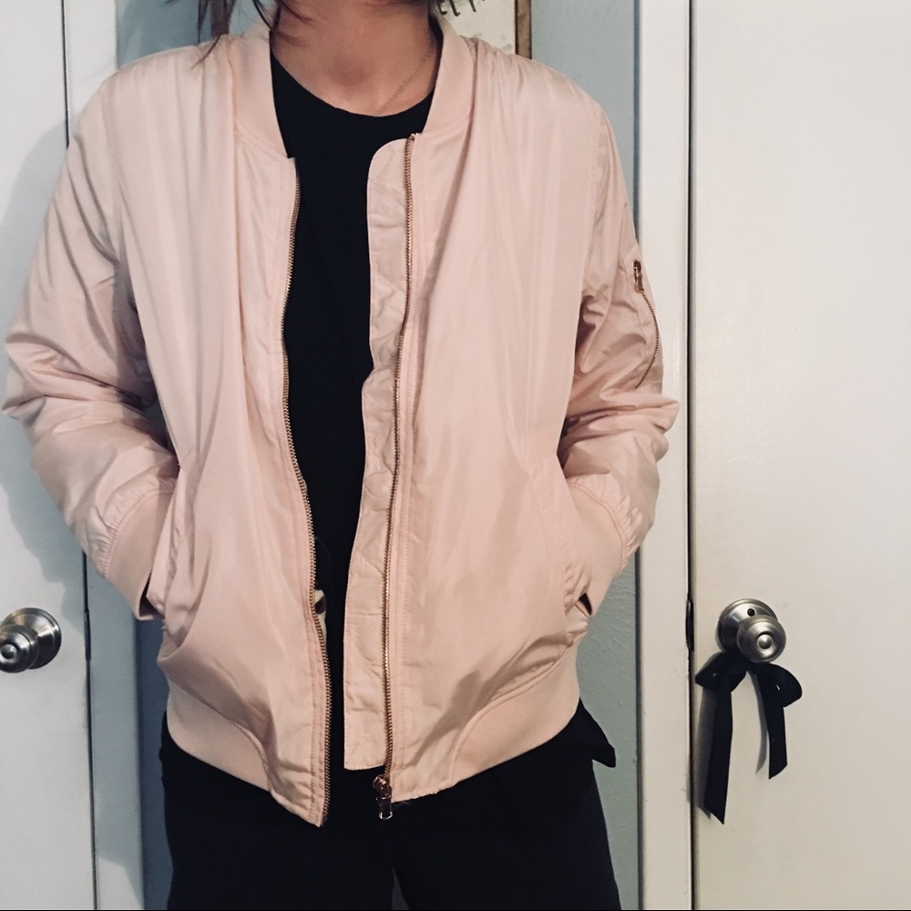 Blush bomber jacket