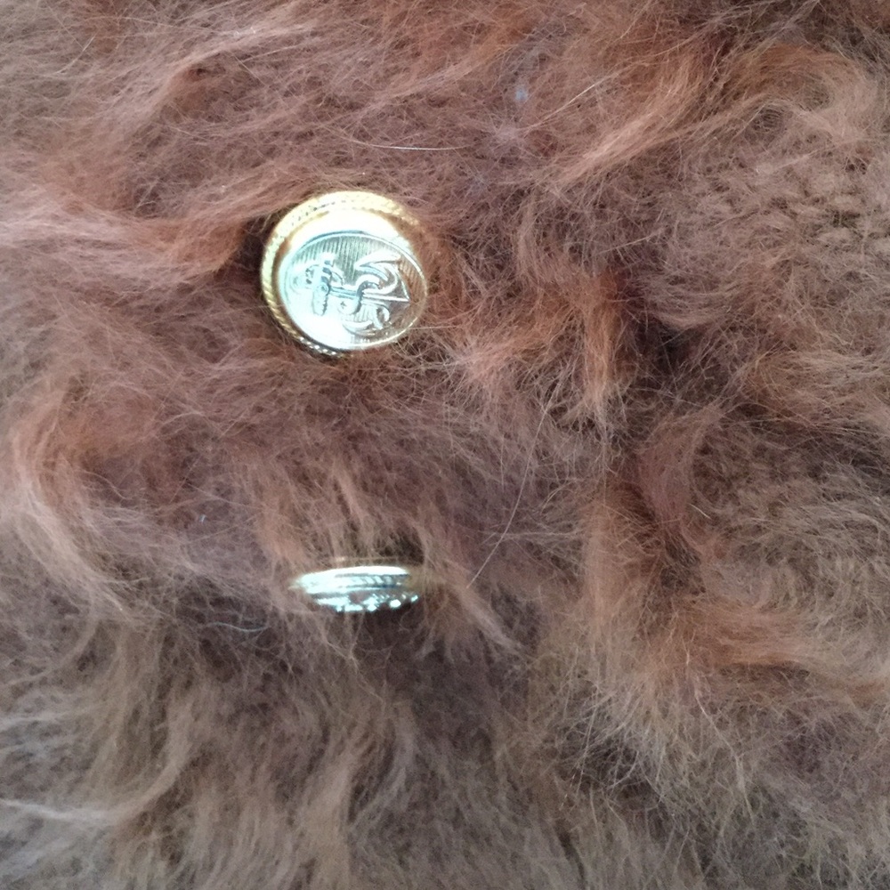 Faux fur fluffy brown cardigan sweater - Picture 4 of 4