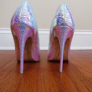 White Iridescent Heels