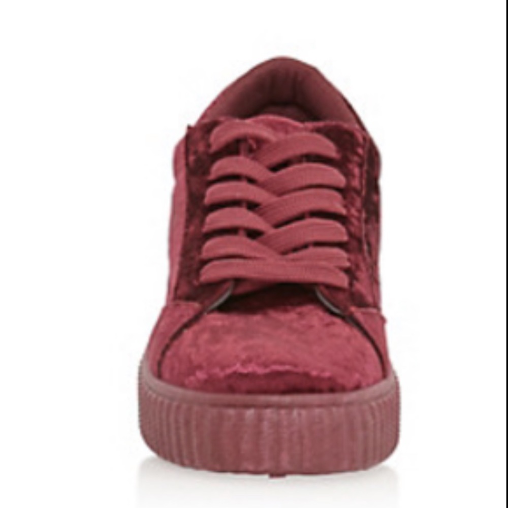 Lace Up Crushed Velvet Sneakers