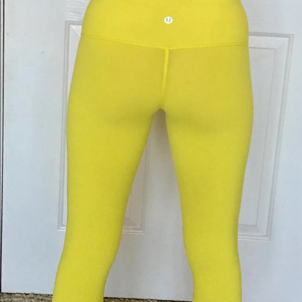 Lululemon Wunder Under Crops in Sizzle Yellow