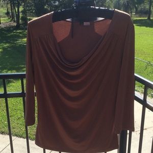 Career Wear or Casual Top 3/4 sleeve Sz XL Caramel