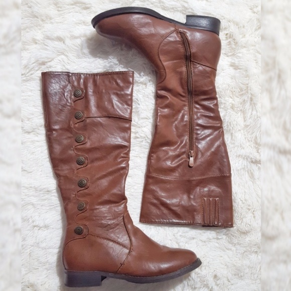 Cleopatra Shoes - Cleopatra Rina-12 Riding Boots Vegan Leather