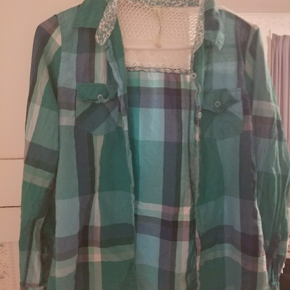Button up plaid shirt