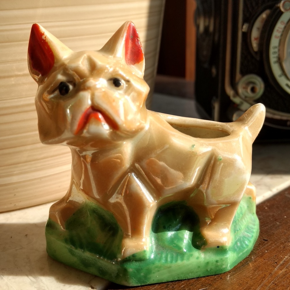 Small Vintage Japanese Dog Statue