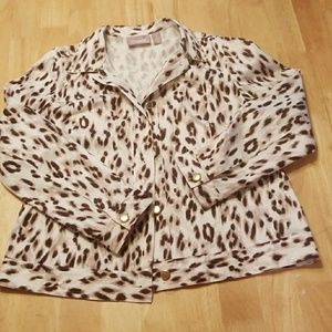 Chicos Animal Print Twill Jacket