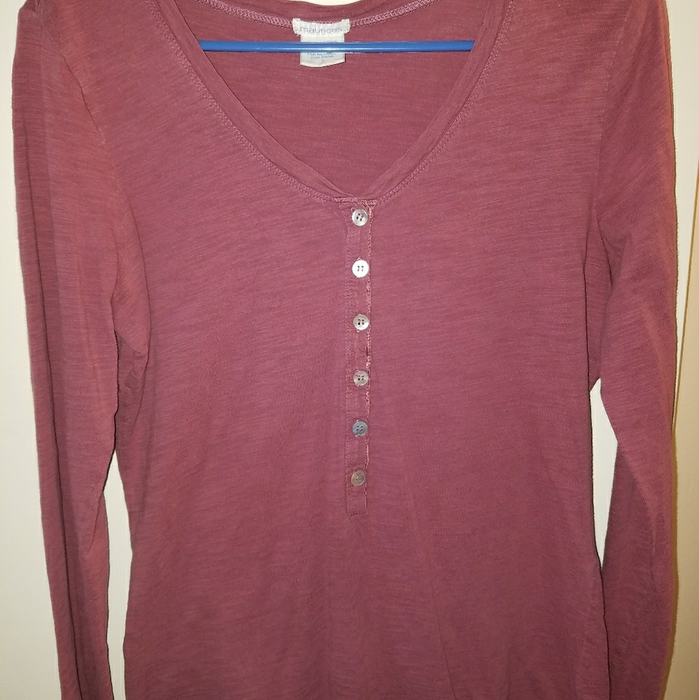 Simple half button up long sleeve shirt