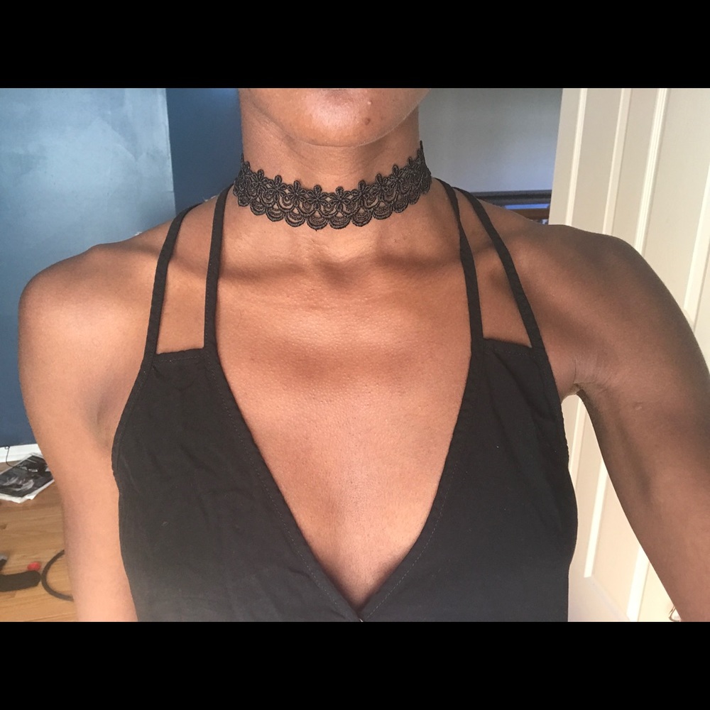 black crochet choked