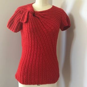 Oscar De La Renta red cashmere knit sweater size L