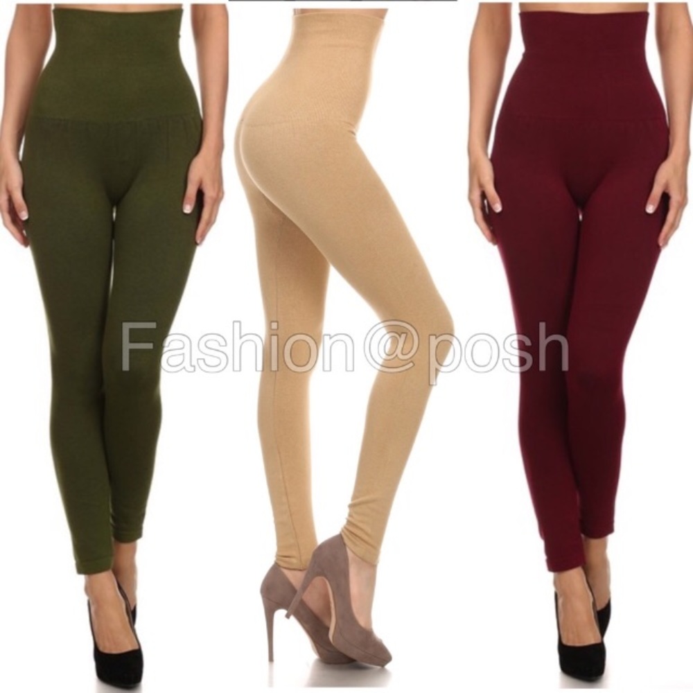 Plus size compression French Terry lined leggings - Picture 4 of 4