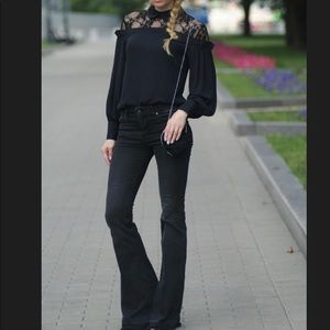 Free People Boho Dark Grey Jeans