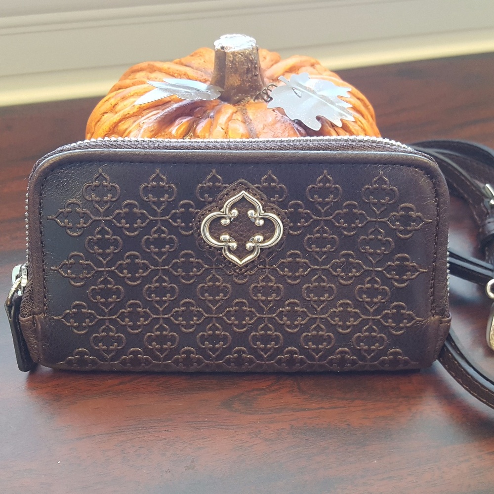 BRIGHTON TOLEDO Choc Travel Wallet / Crossbody NWT
