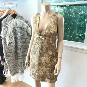 Miguelina gold mini dress size M
