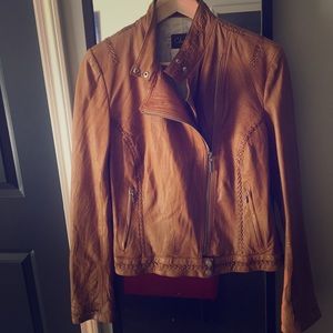 Cole Haan Leather Moto Jacket