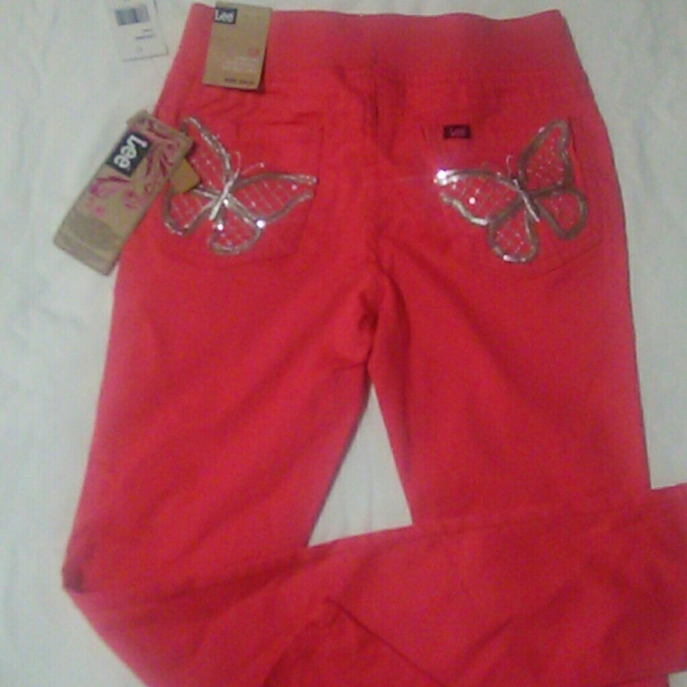 Girls pink Lee pants - Picture 2 of 4