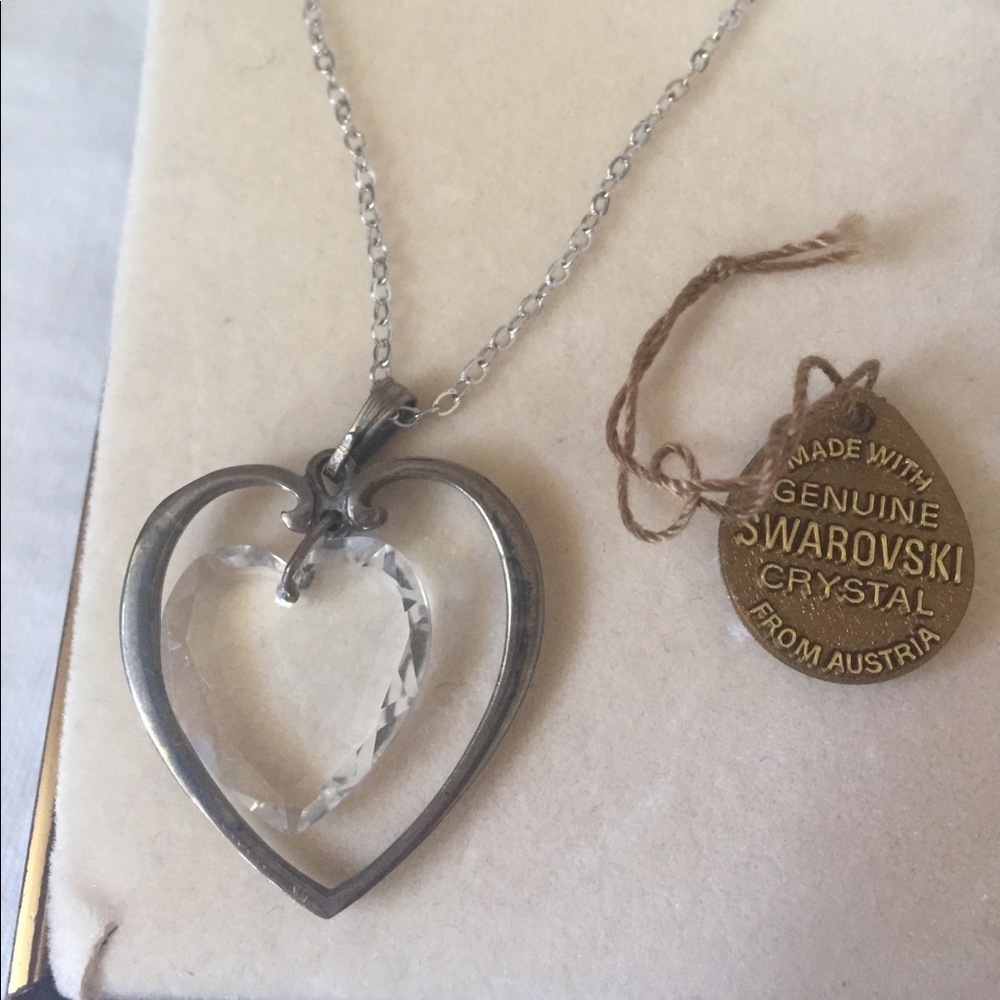 Vintage Swarovski crystal heart necklace