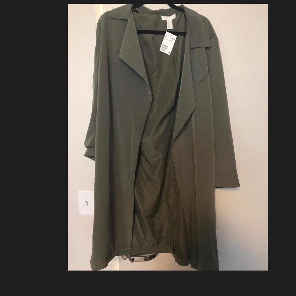 Never worn H&M green duster jacket