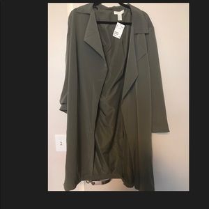 Never worn H&M green duster jacket