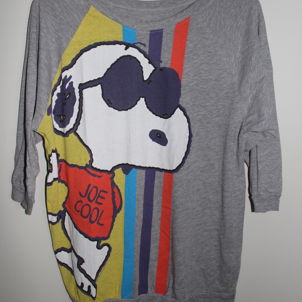 Over sized Three Quarter Joe Cool Snoopy Tee