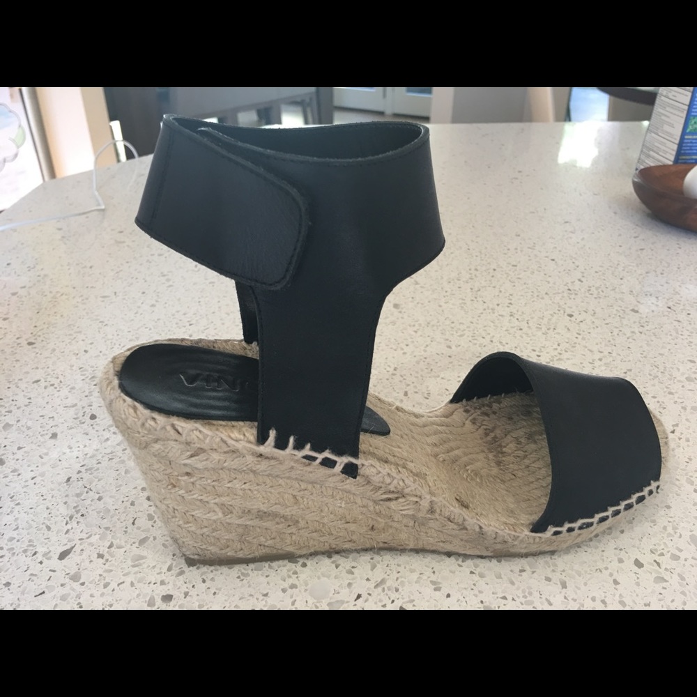 Vince Sophie leather espadrille wedge