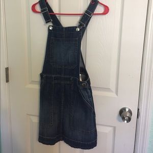 Blue jean denim dress overall
