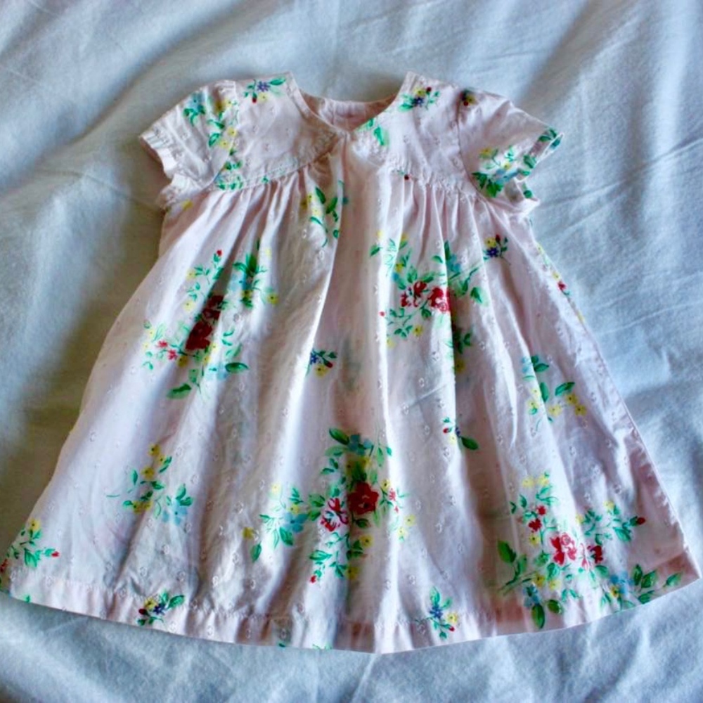Petit Bateau 3-6 mo dress pink flowers