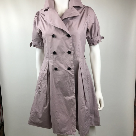 Topshop Coat Jacket Purple Short Sleeve Pleated - Picture 2 of 8